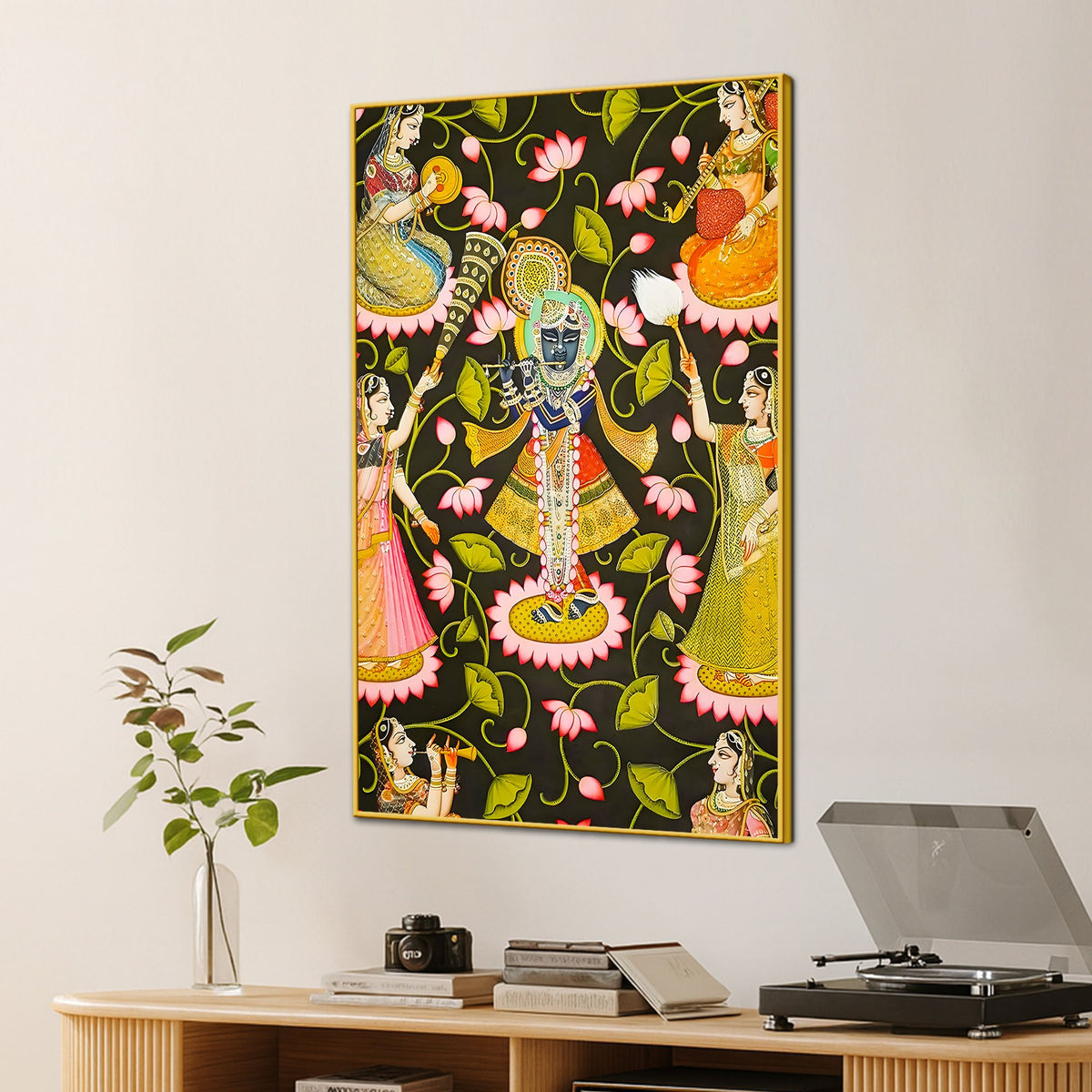 Elegant Lord Shree Krishna & Gopis Canvas Wall Painting