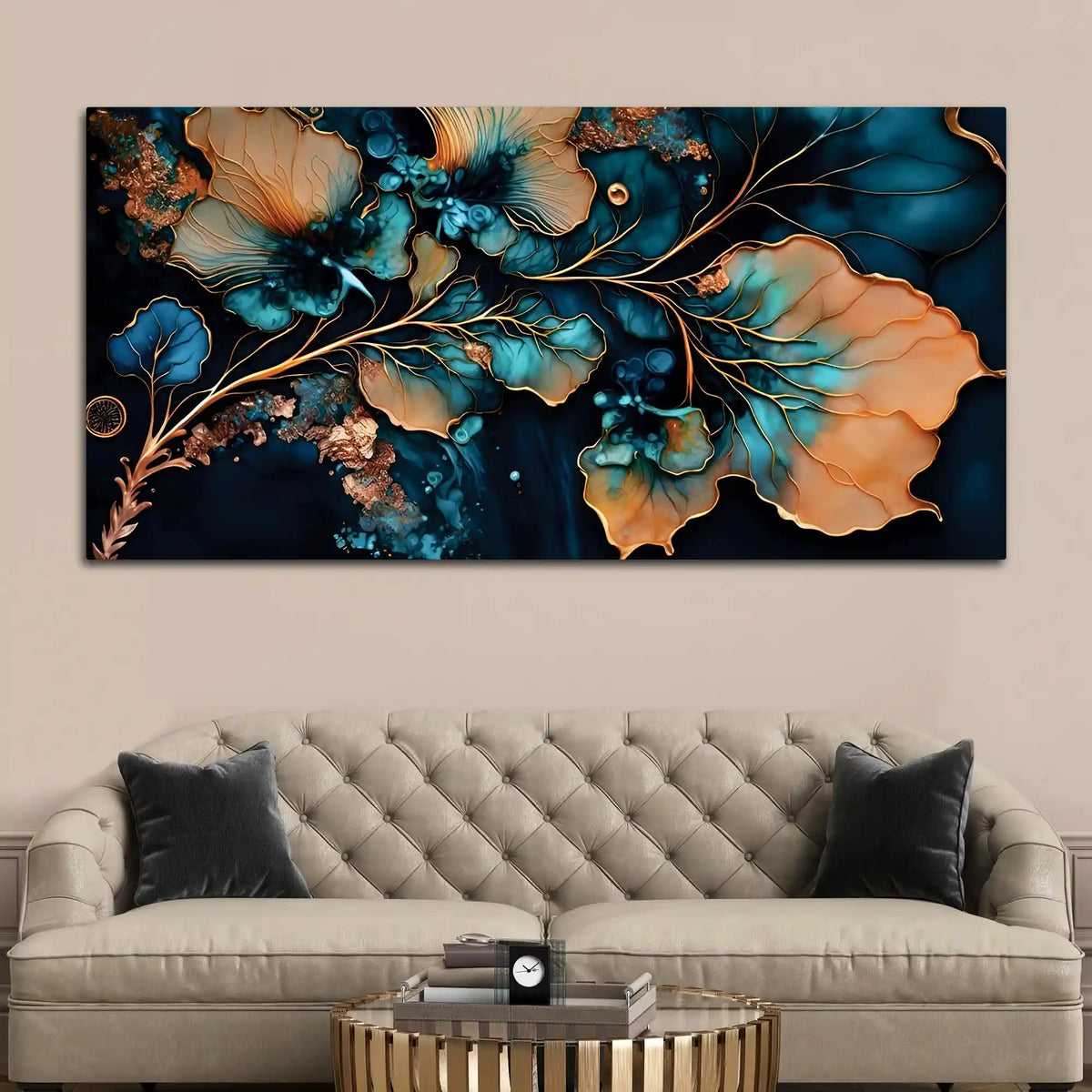Elegant Luxury Abstract Flower Canvas Wall Painting