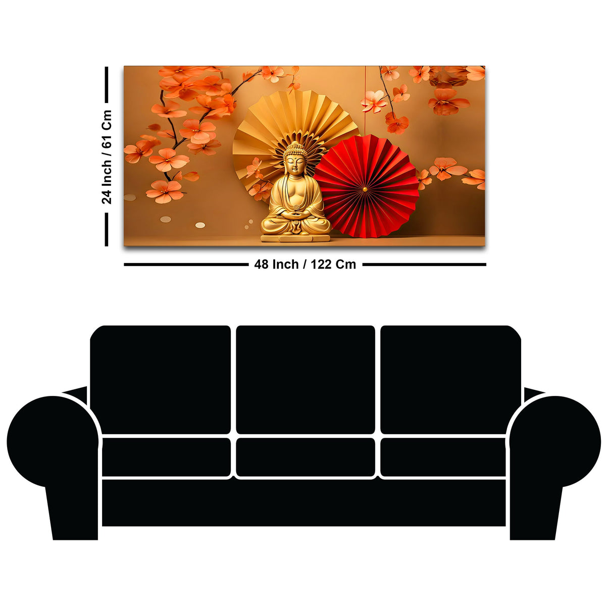 Elegant Luxury Buddha Wall Painting for Modern Living Room