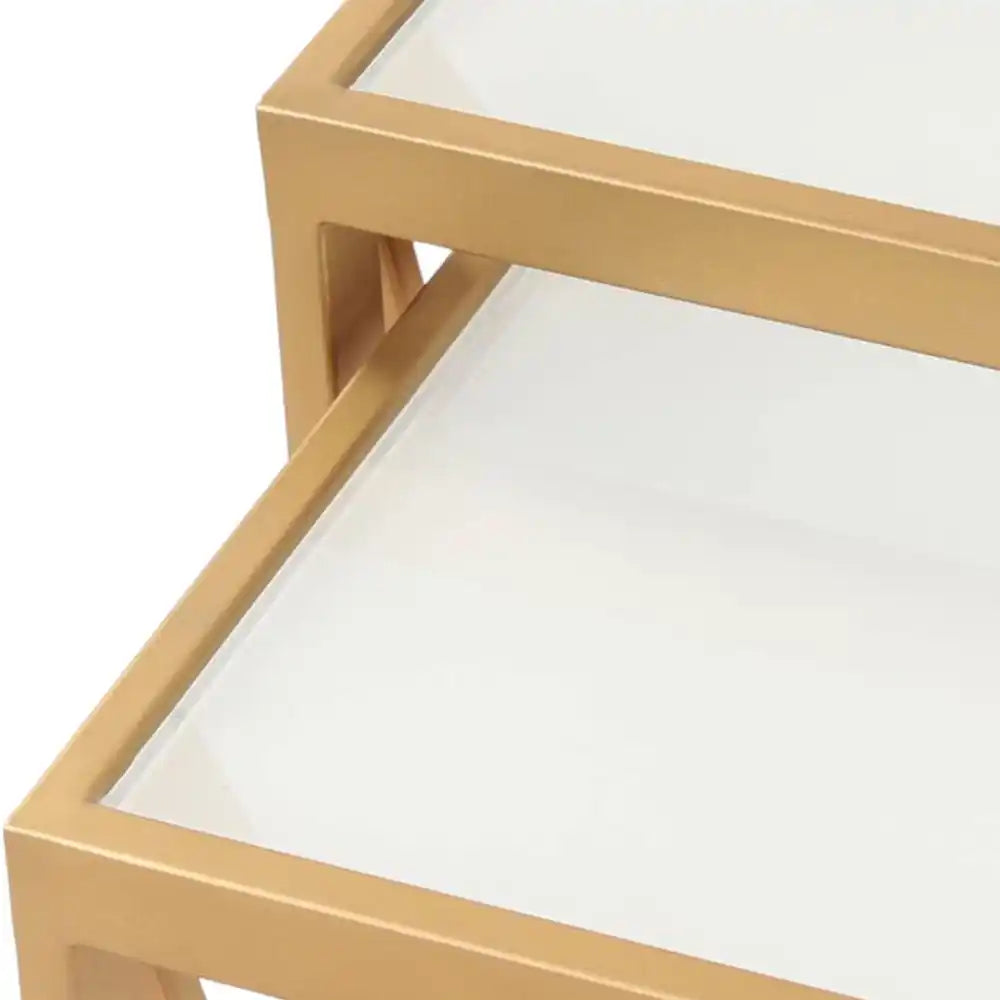 Elegant Marble Finish Nesting Table Set