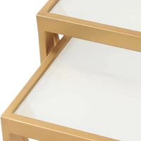 Elegant Marble Finish Nesting Table Set