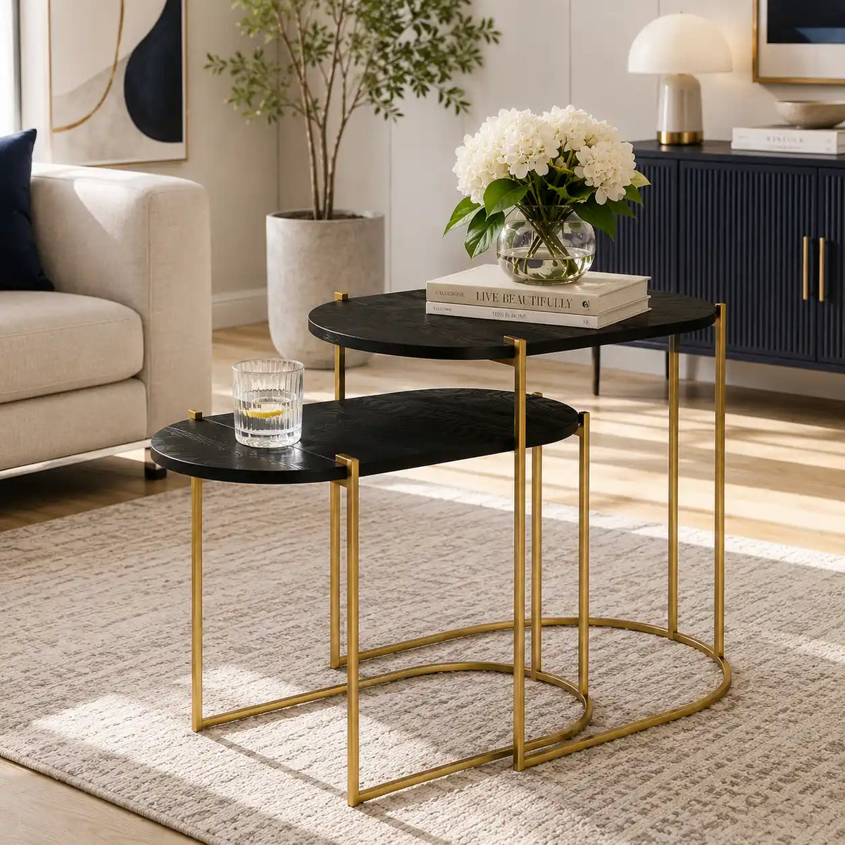 Elegant Modern Nesting Tables for Living Room Decor
