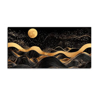 Elegant Moon Night Abstract Canvas Painting for Bedroom
