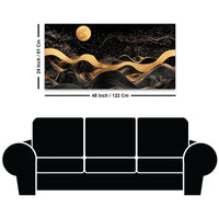 Elegant Moon Night Abstract Canvas Painting for Bedroom