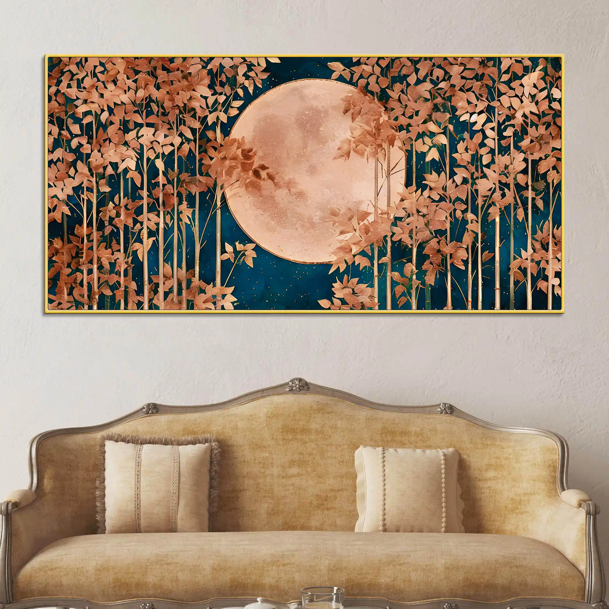 Elegant Moonlight Forest Canvas Wall Art Painting