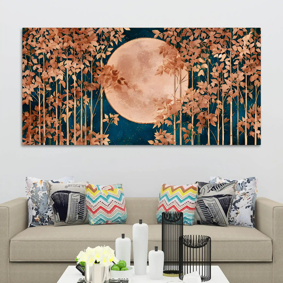 Elegant Moonlight Forest Canvas Wall Art Painting