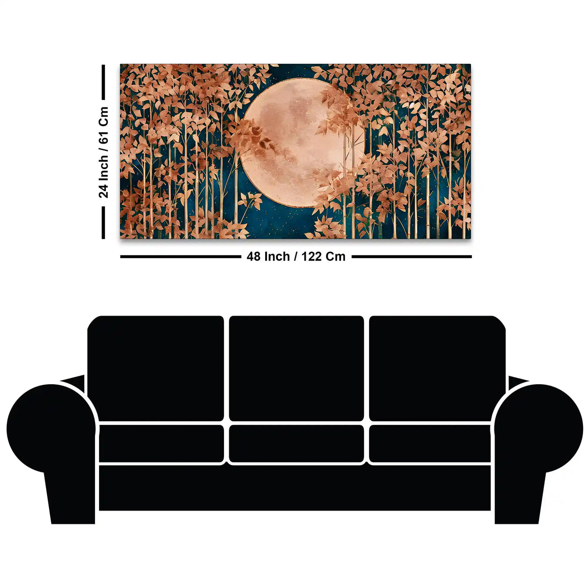 Elegant Moonlight Forest Canvas Wall Art Painting