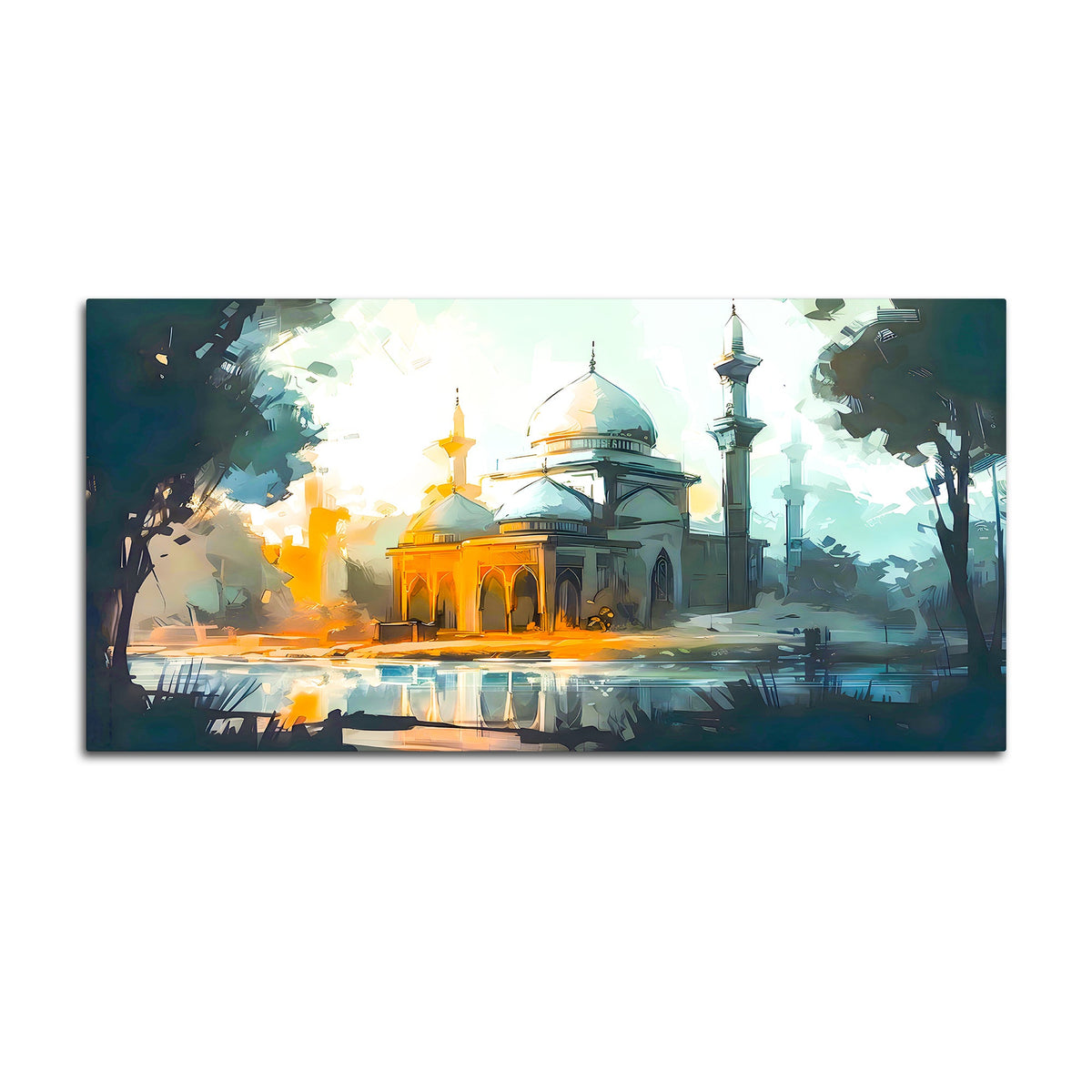 Elegant Mosque Wall Painting for Modern Home Interior