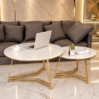 Elegant Nesting Coffee Table with White Marble Top