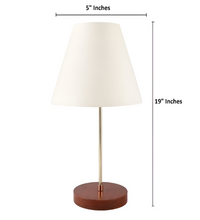 Elegant Night Lamp with Wooden Base Table Lamp White Shade