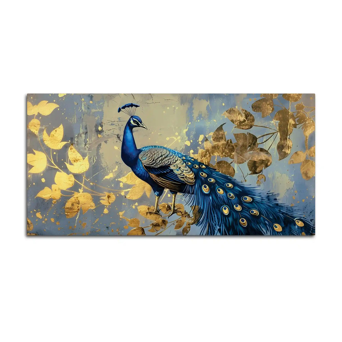 Elegant Peacock Abstract Canvas Wall Painting for Interiors