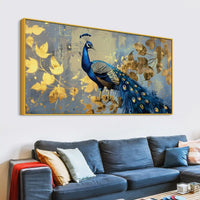 Elegant Peacock Abstract Canvas Wall Painting for Interiors