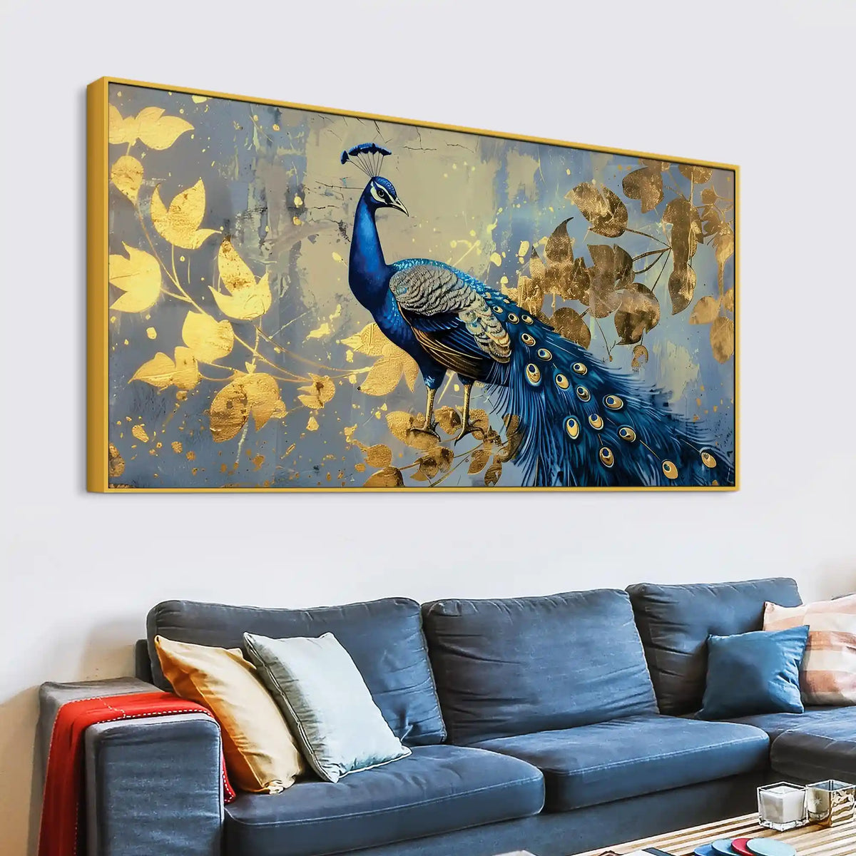 Elegant Peacock Abstract Canvas Wall Painting for Interiors