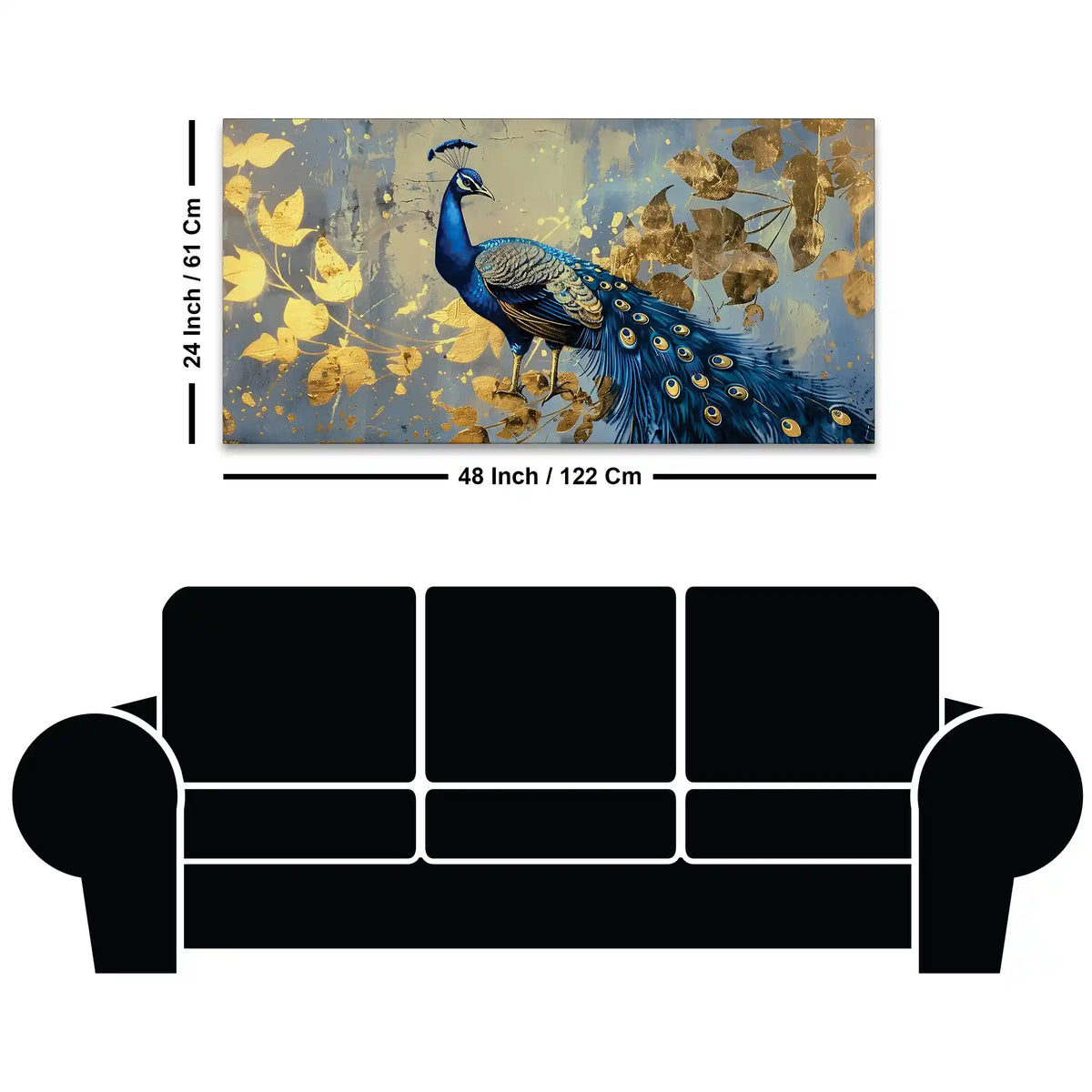 Elegant Peacock Abstract Canvas Wall Painting for Interiors