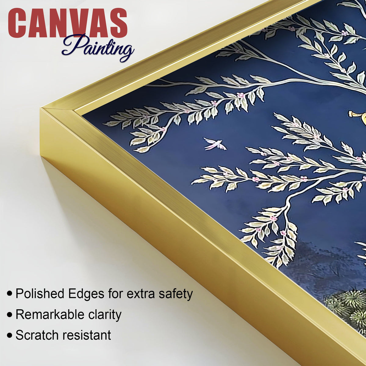 Elegant Peacock and Dancing Maiden Canvas Wall Painting