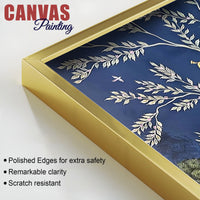 Elegant Peacock and Dancing Maiden Canvas Wall Painting