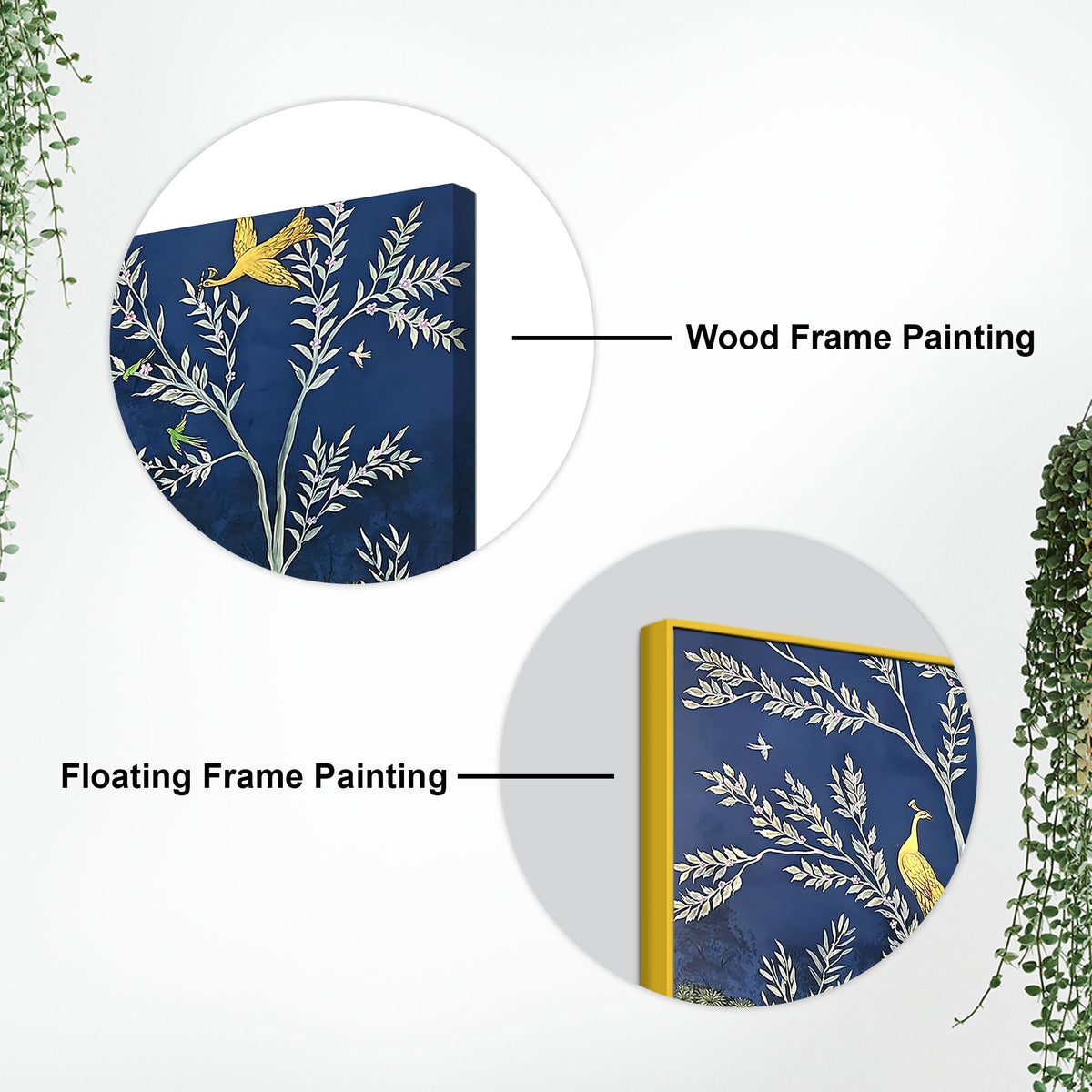 Elegant Peacock and Dancing Maiden Canvas Wall Painting