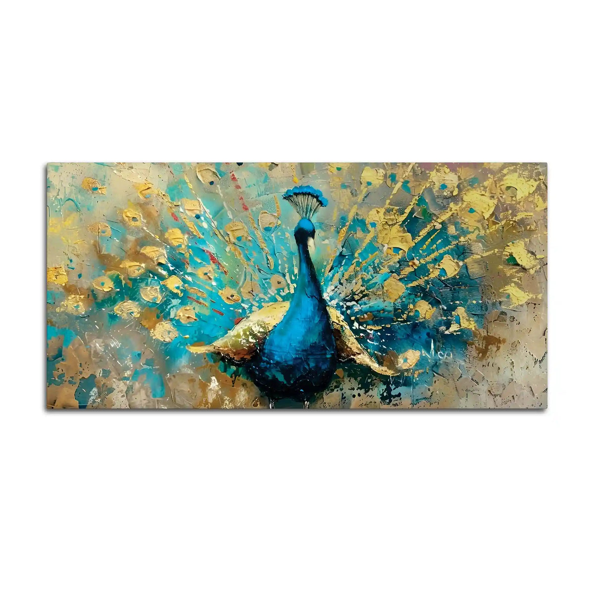 Elegant Premium Abstract Peacock Canvas Painting for Home Décor