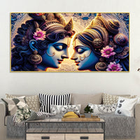 Elegant Radha Krishna Spiritual Painting for Living Room