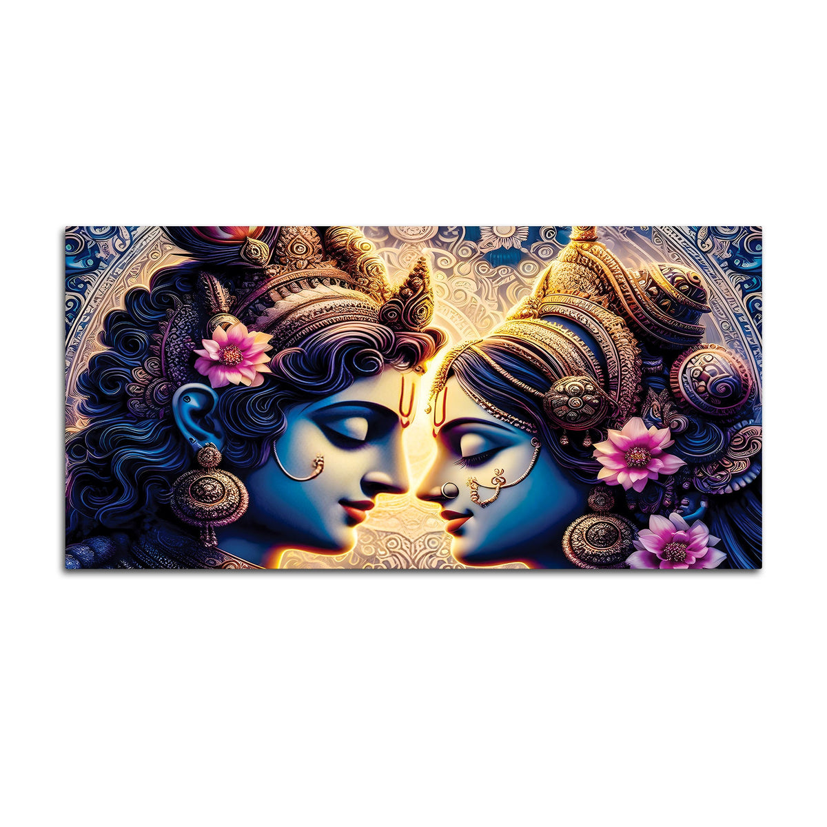 Elegant Radha Krishna Spiritual Painting for Living Room