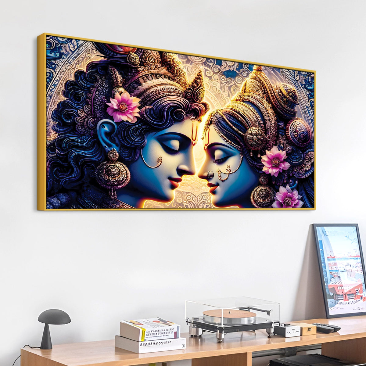 Elegant Radha Krishna Spiritual Painting for Living Room