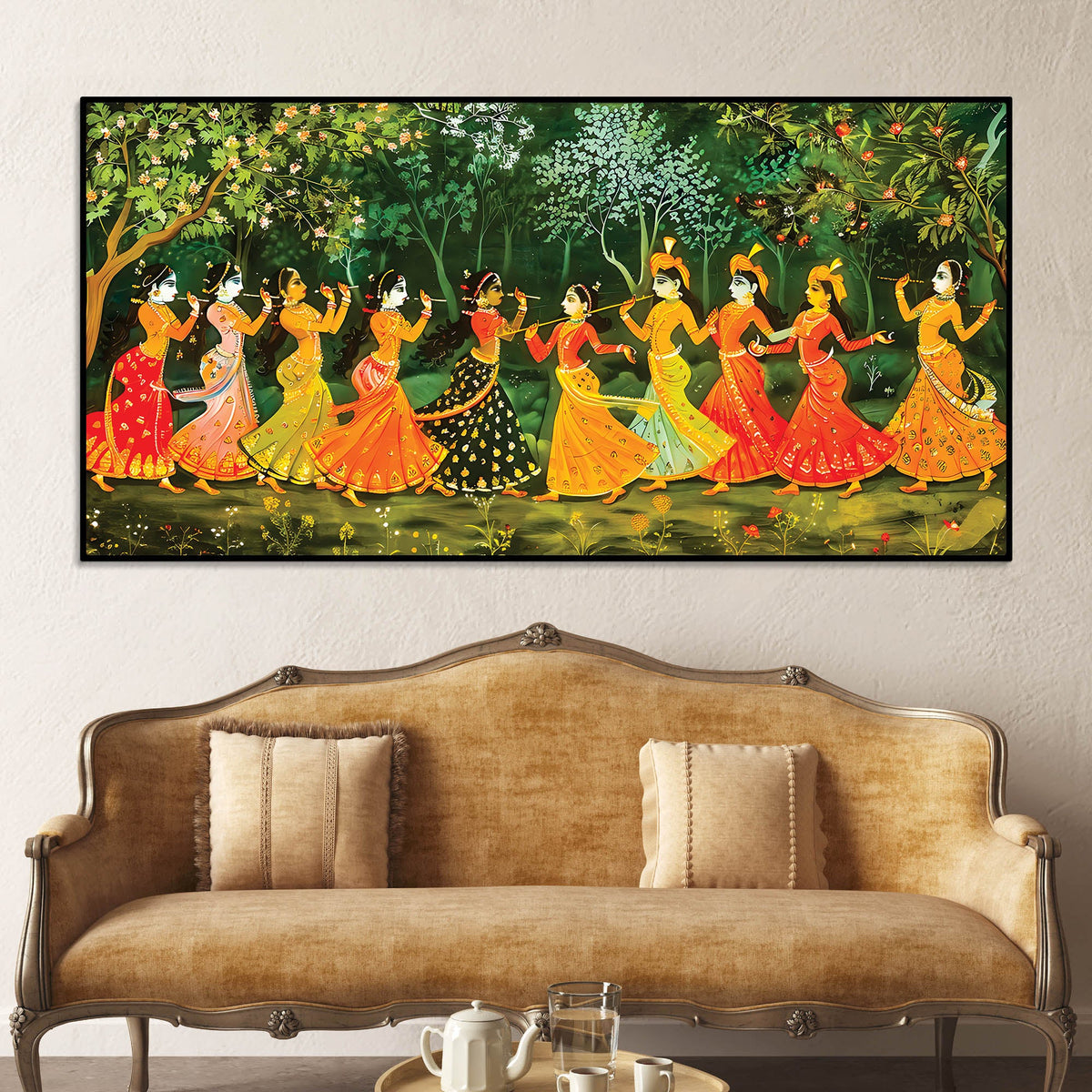 Elegant Raslila Spiritual Canvas Painting for Wall Décor
