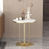 Elegant Round Table with Marble Finish Surface