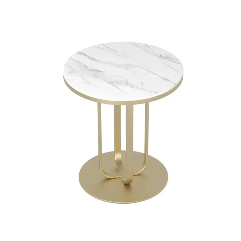 Elegant Round Table with Marble Finish Surface