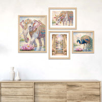 Elegant Royal Palace Animal Wall Frame Set of Four
