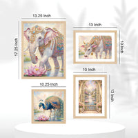 Elegant Royal Palace Animal Wall Frame Set of Four