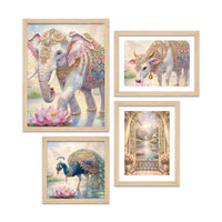 Elegant Royal Palace Animal Wall Frame Set of Four