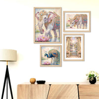 Elegant Royal Palace Animal Wall Frame Set of Four