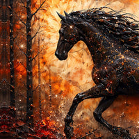 Elegant Running Horse Crystal Glass Wall Painting for Interior Décor