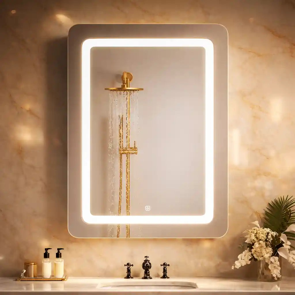 Elegant Wall Mounted LED Mirror Cabinet
