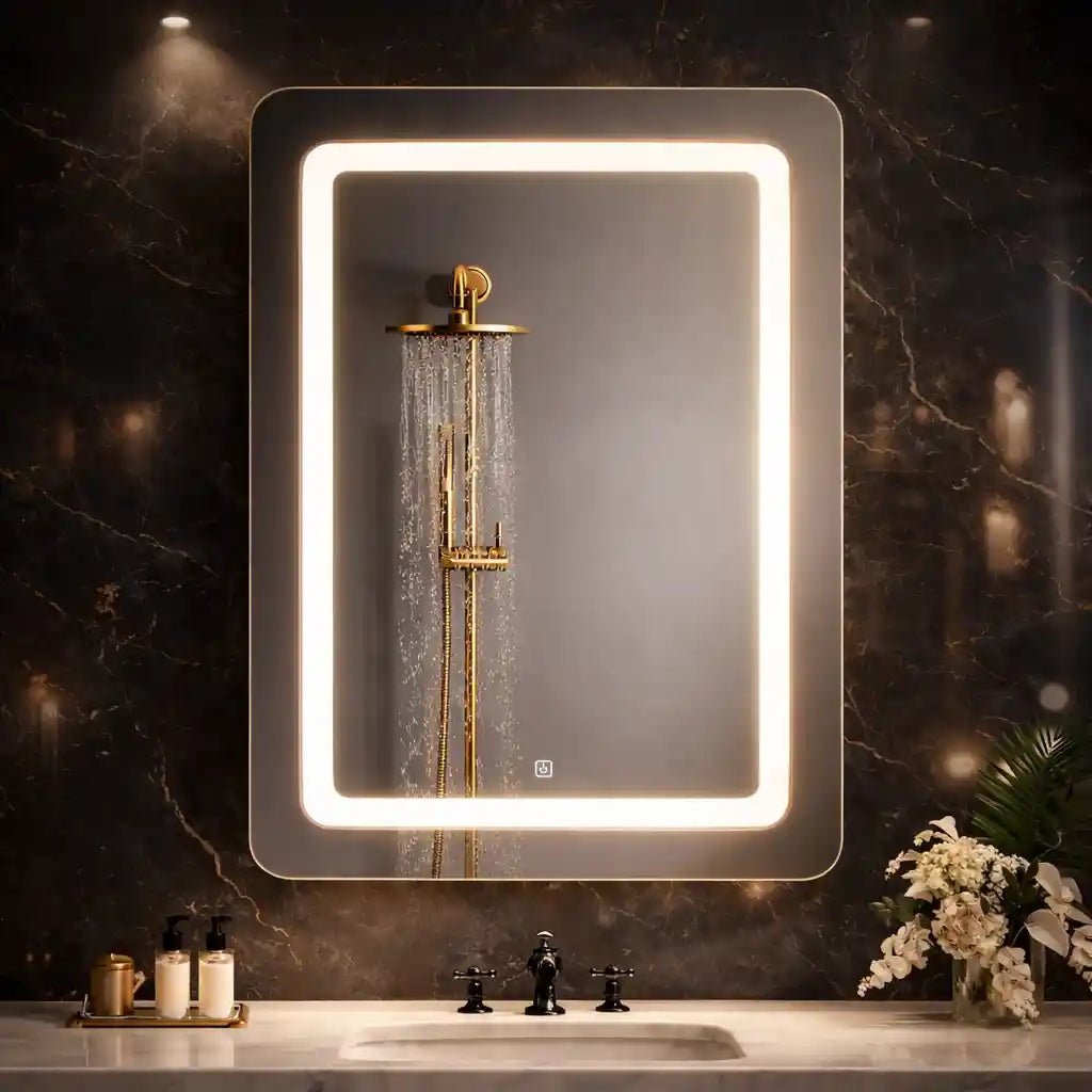 Elegant Wall Mounted LED Mirror Cabinet
