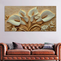 Elegant White Calla Lily Canvas Painting Wall Art for Living Room Decor