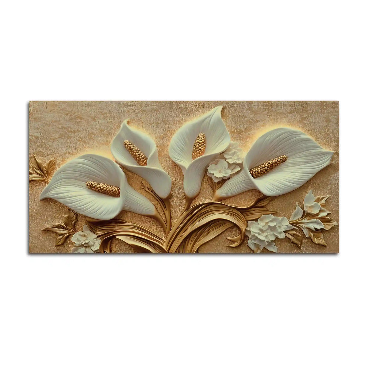 Elegant White Calla Lily Canvas Painting Wall Art for Living Room Decor