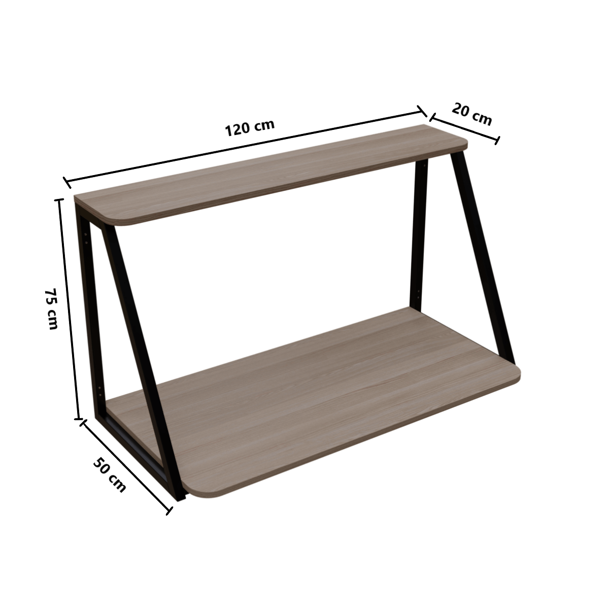 Elegant Wooden Wall Mounted Desk for Books & Display Decor