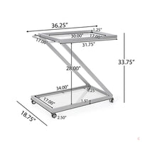 Elegant Z-Leg Serving Trolley in Metal Finish