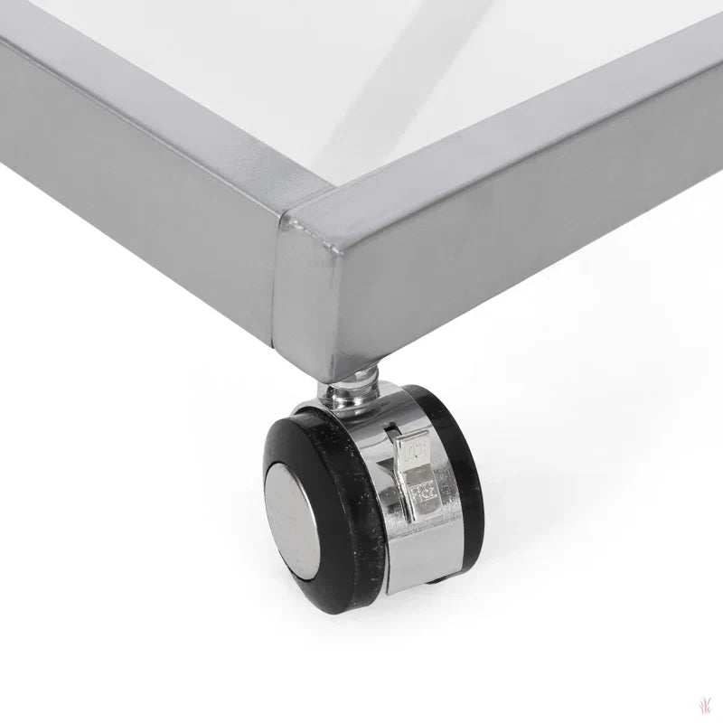 Elegant Z-Leg Serving Trolley in Metal Finish