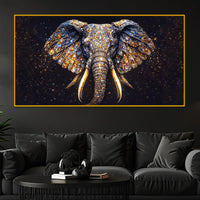 Elephant Power Symbol Wall Art Crystal Glass Painting