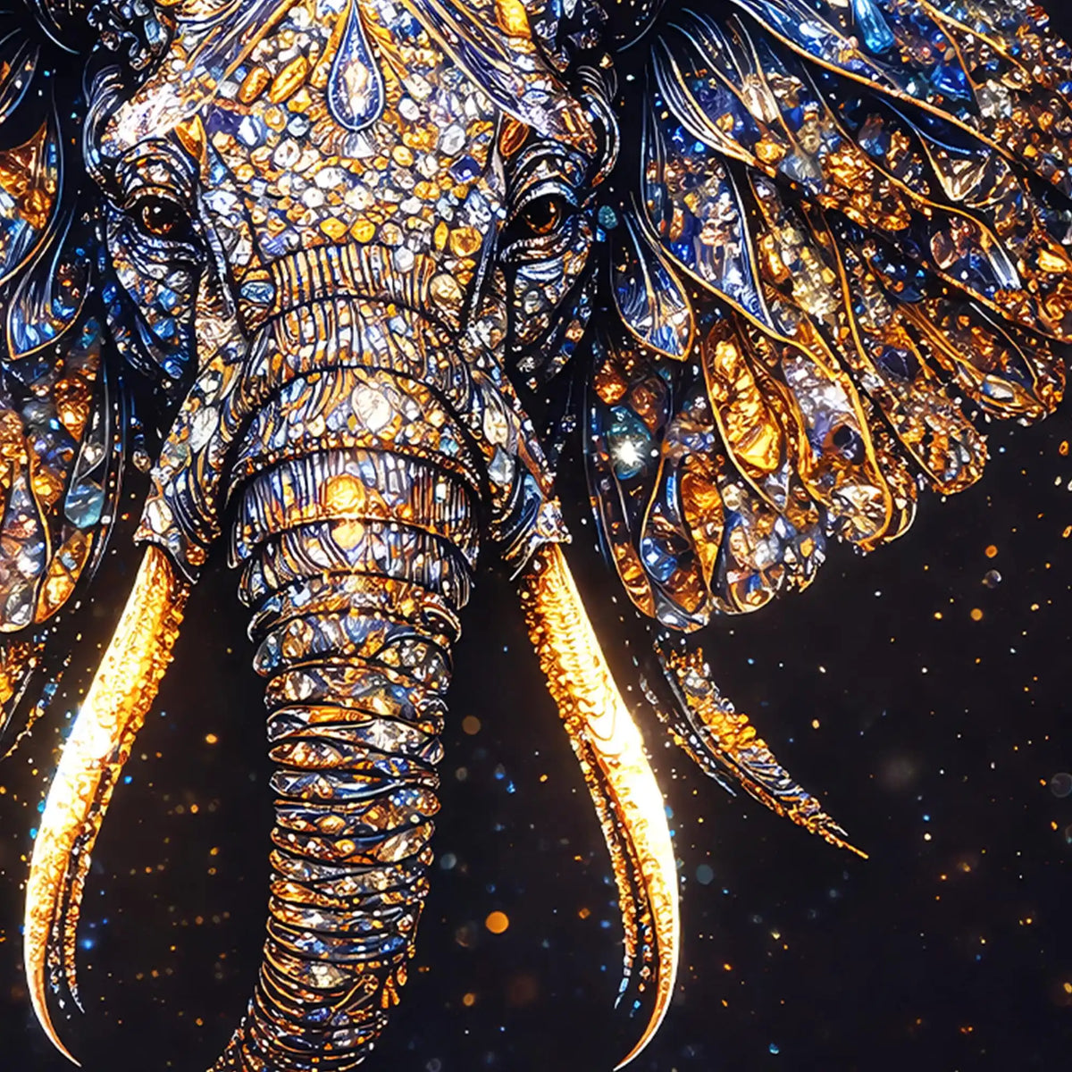 Elephant Power Symbol Wall Art Crystal Glass Painting