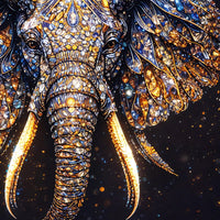Elephant Power Symbol Wall Art Crystal Glass Painting