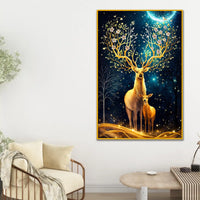 Enchanted Forest Guardians Floating Frame Crystal Wall Painting