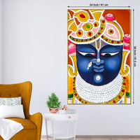 Enchanting Lord Shreenathji Pichwai Style Portrait Canvas Painting