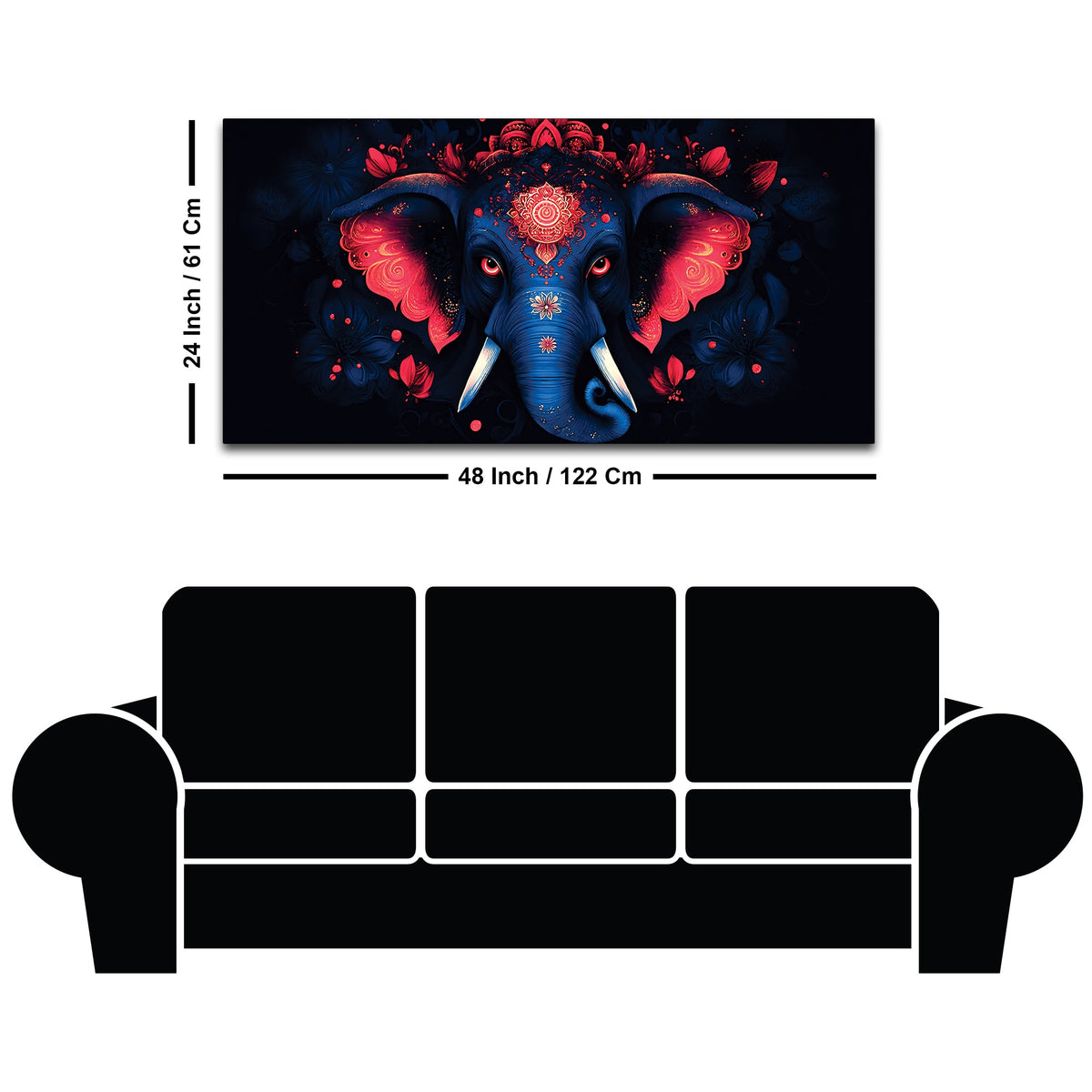 Eternal Lord Shri Ganesha Stylish Canvas Wall Painting for Home & Office Decor