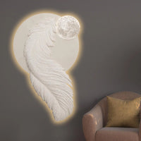 Ethereal Feather Moonlight Premium Crystal Glass Backlit LED Wall Art