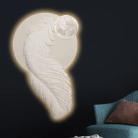 Ethereal Feather Moonlight Premium Crystal Glass Backlit LED Wall Art