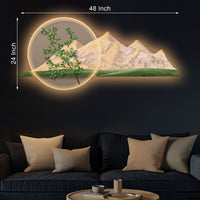 Ethereal Peaks Crystal Glass Backlit LED Wall Art