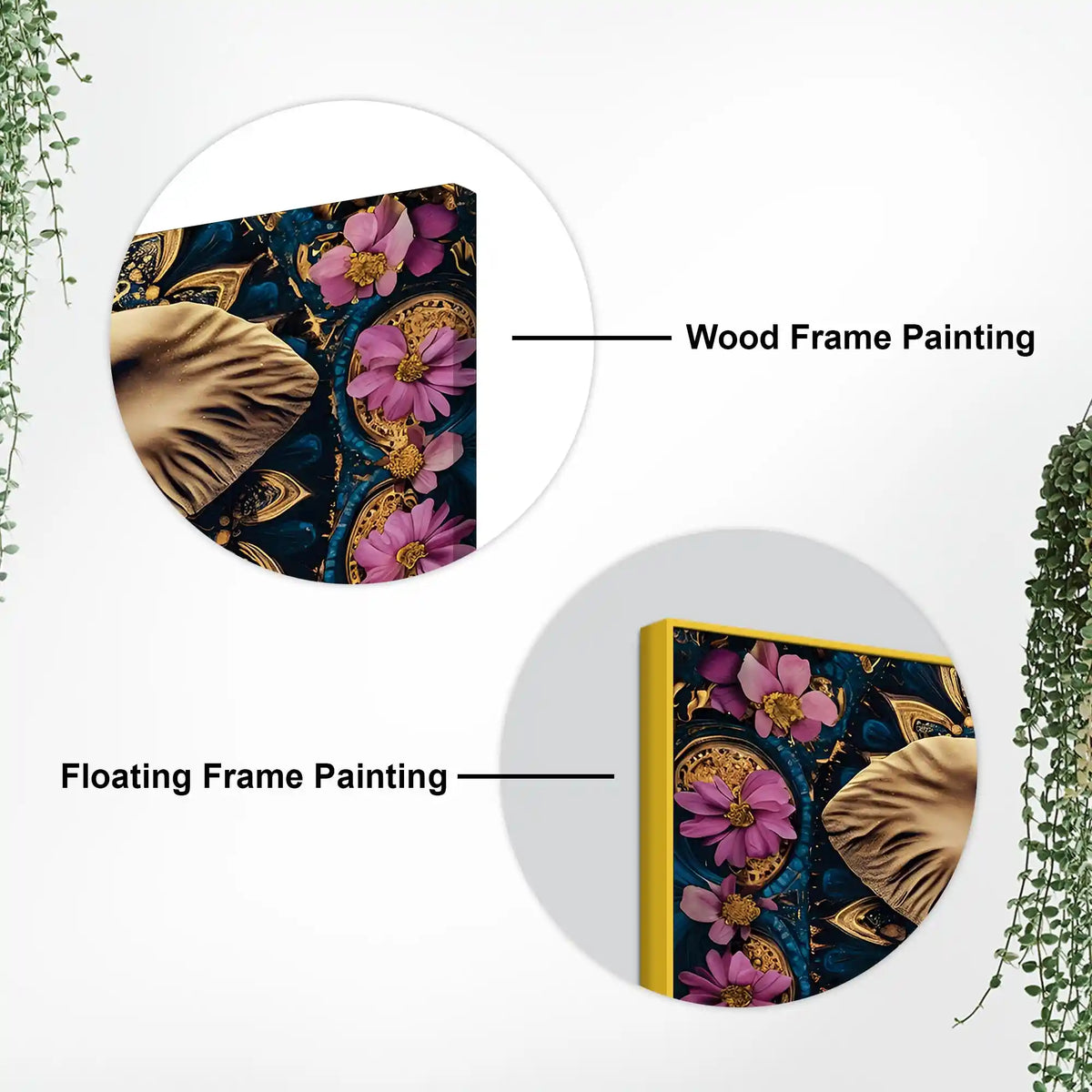 Ethnic Elephant Canvas Floral Wall Art Painting for Home Decor